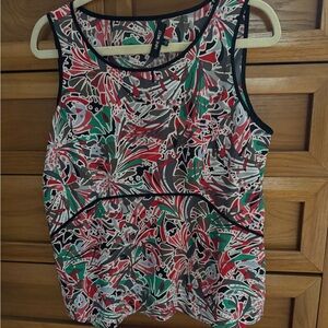 Nine West Multicolor Abstract Top